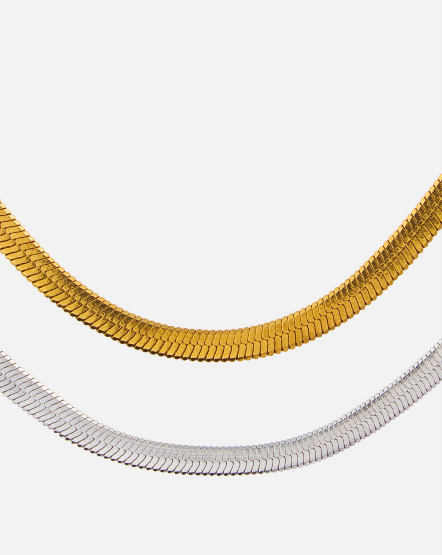 Flat Snake Chain Necklace Gold